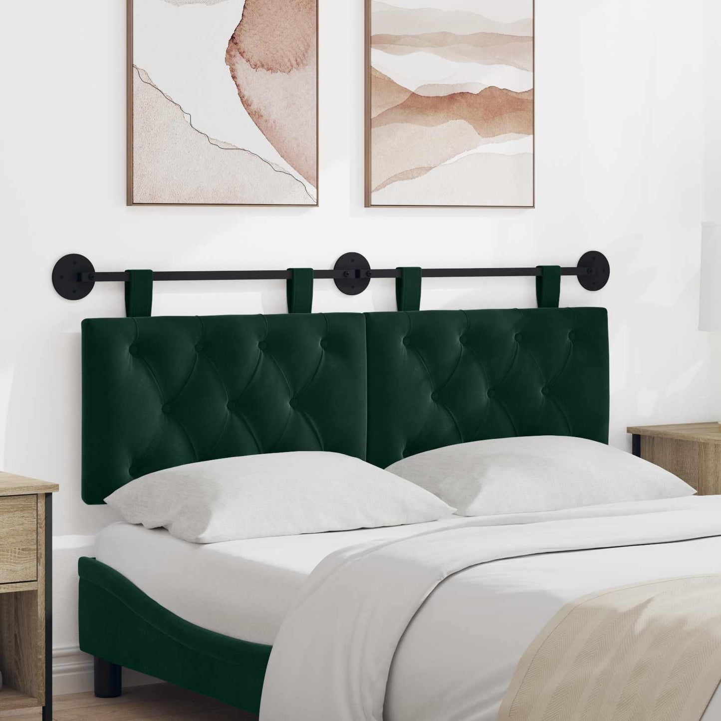 Testata appesa Verde Scuro 130 x 55 x 7 cm Velluto