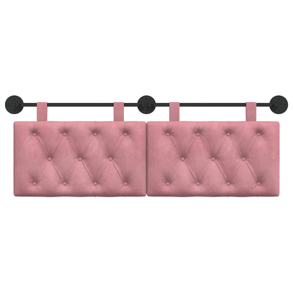Testata appesa Montaggio a parete Rosa 130 x 55 x 7 cm Velluto