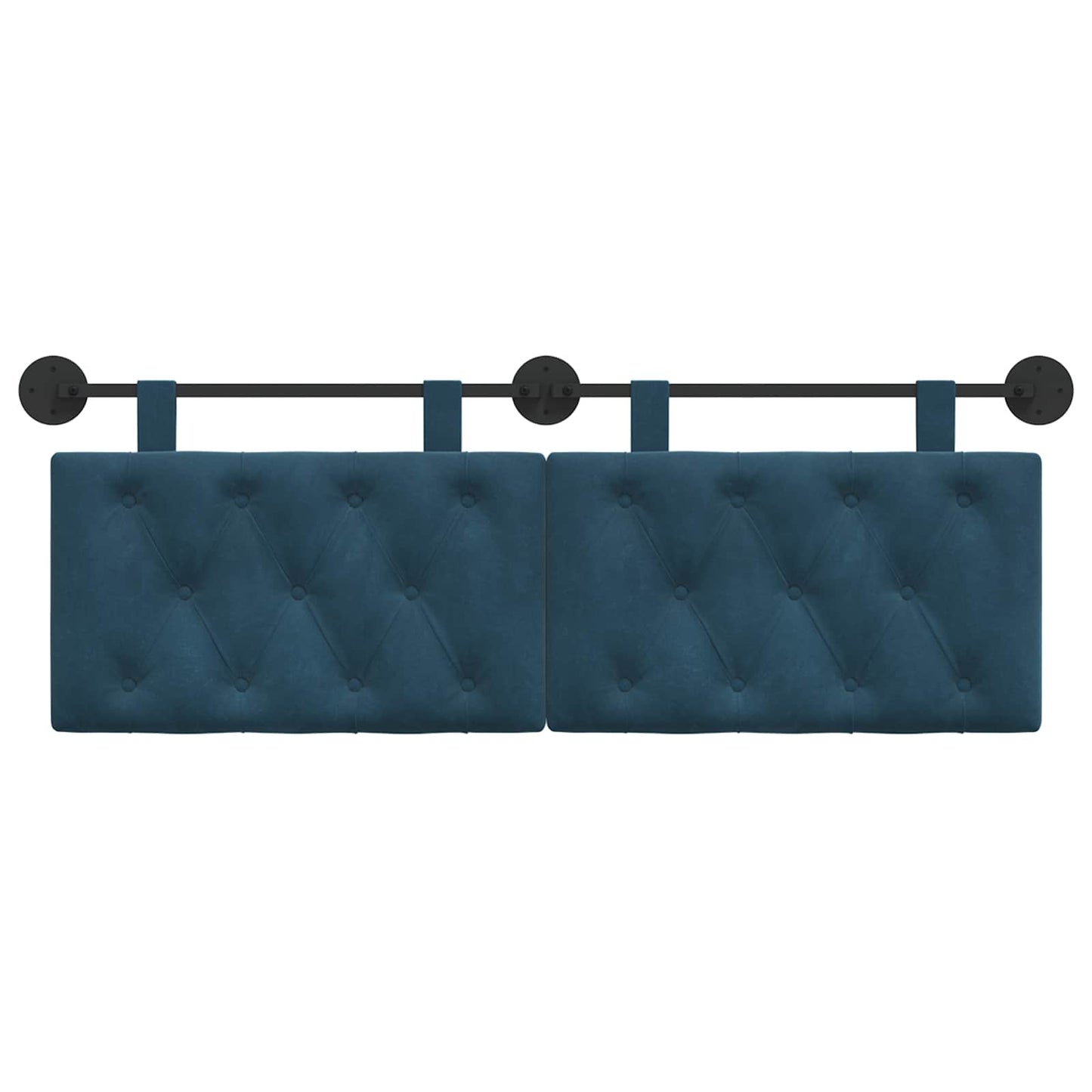 Testata appesa Montaggio a parete Blu 130 x 55 x 7 cm Velluto