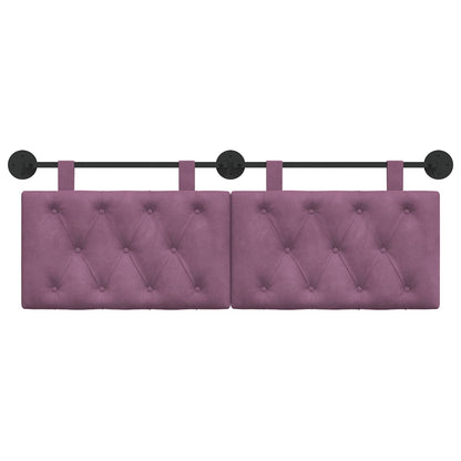 Testata appesa Montaggio a parete Viola 130 x 55 x 7 cm Velluto