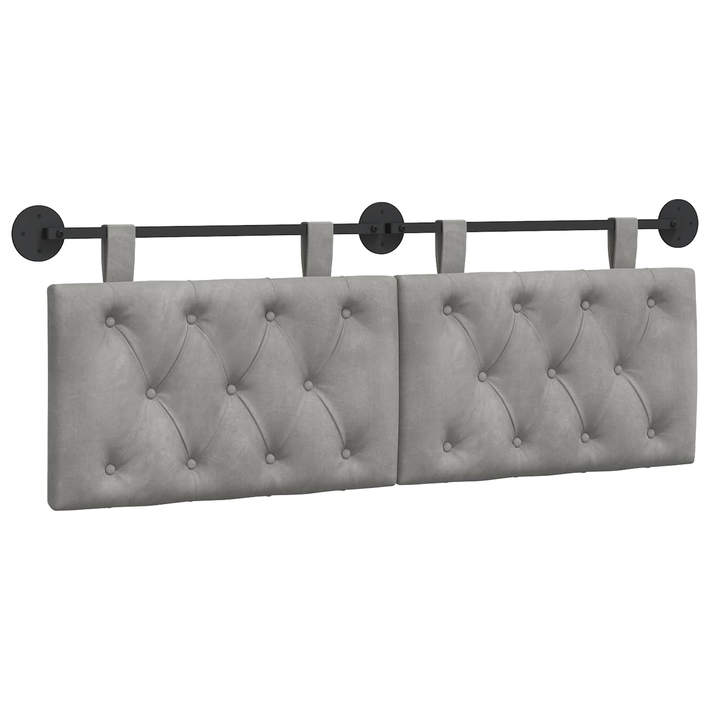 Testata appesa Grigio chiaro 150 x 55 x 7 cm Velluto