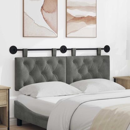 Testata appesa Grigio scuro 150 x 55 x 7 cm Velluto
