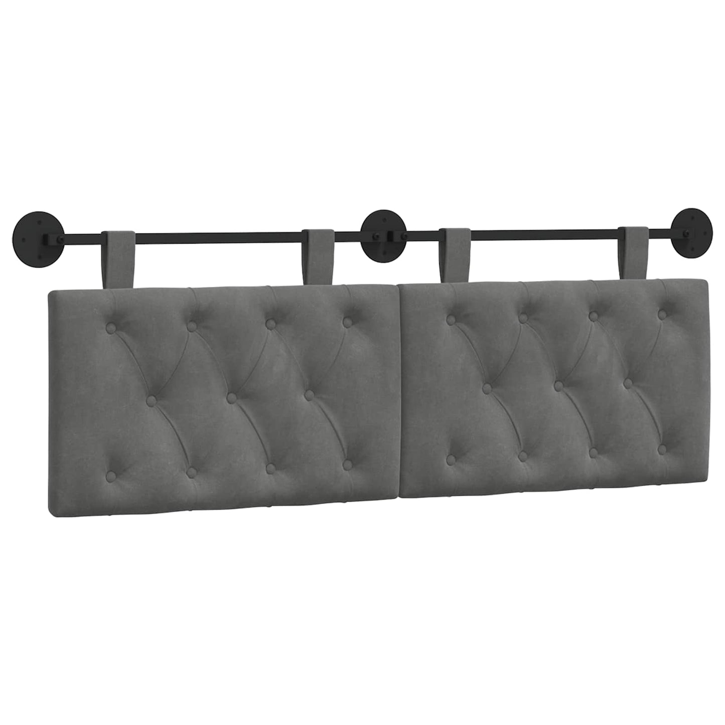 Testata appesa Grigio scuro 150 x 55 x 7 cm Velluto