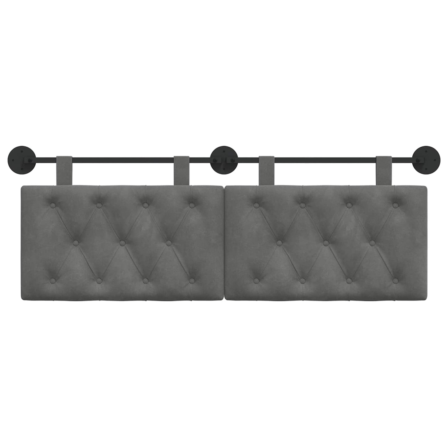 Testata appesa Grigio scuro 150 x 55 x 7 cm Velluto