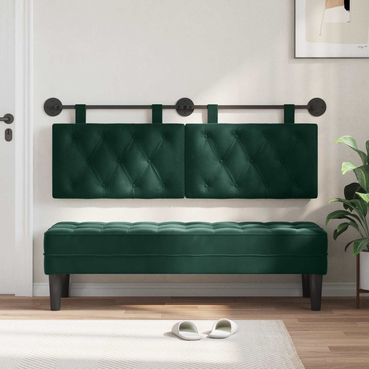 Testata appesa Verde Scuro 150 x 55 x 7 cm Velluto