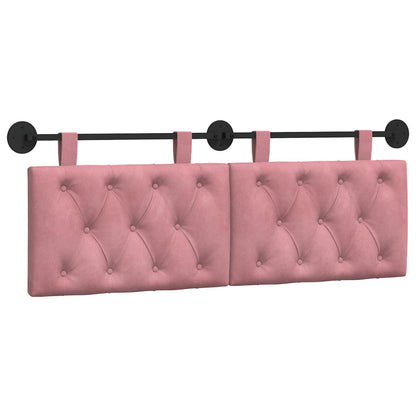 Testata appesa Montaggio a parete Rosa 150 x 55 x 7 cm Velluto
