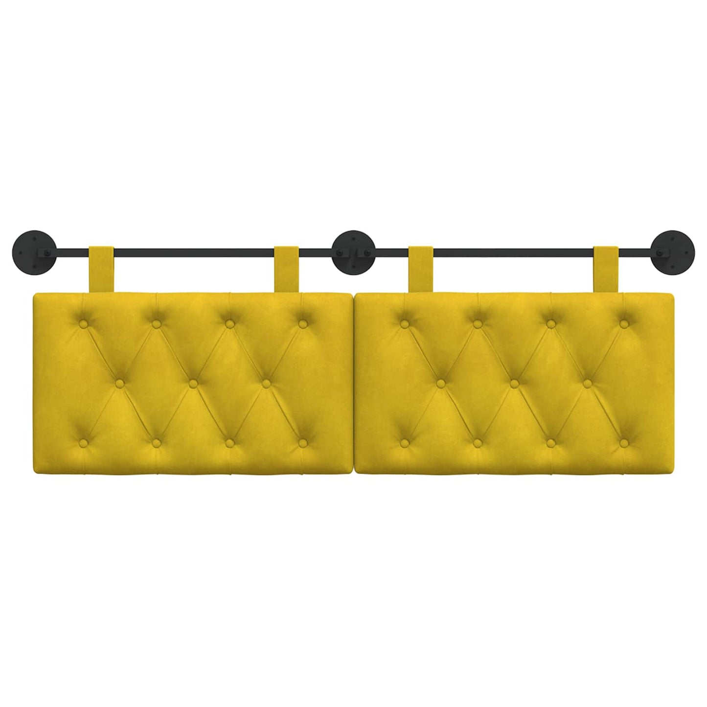 Testata appesa Giallo 150 x 55 x 7 cm Velluto