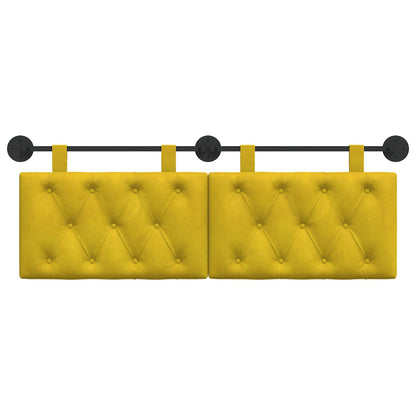 Testata appesa Giallo 150 x 55 x 7 cm Velluto