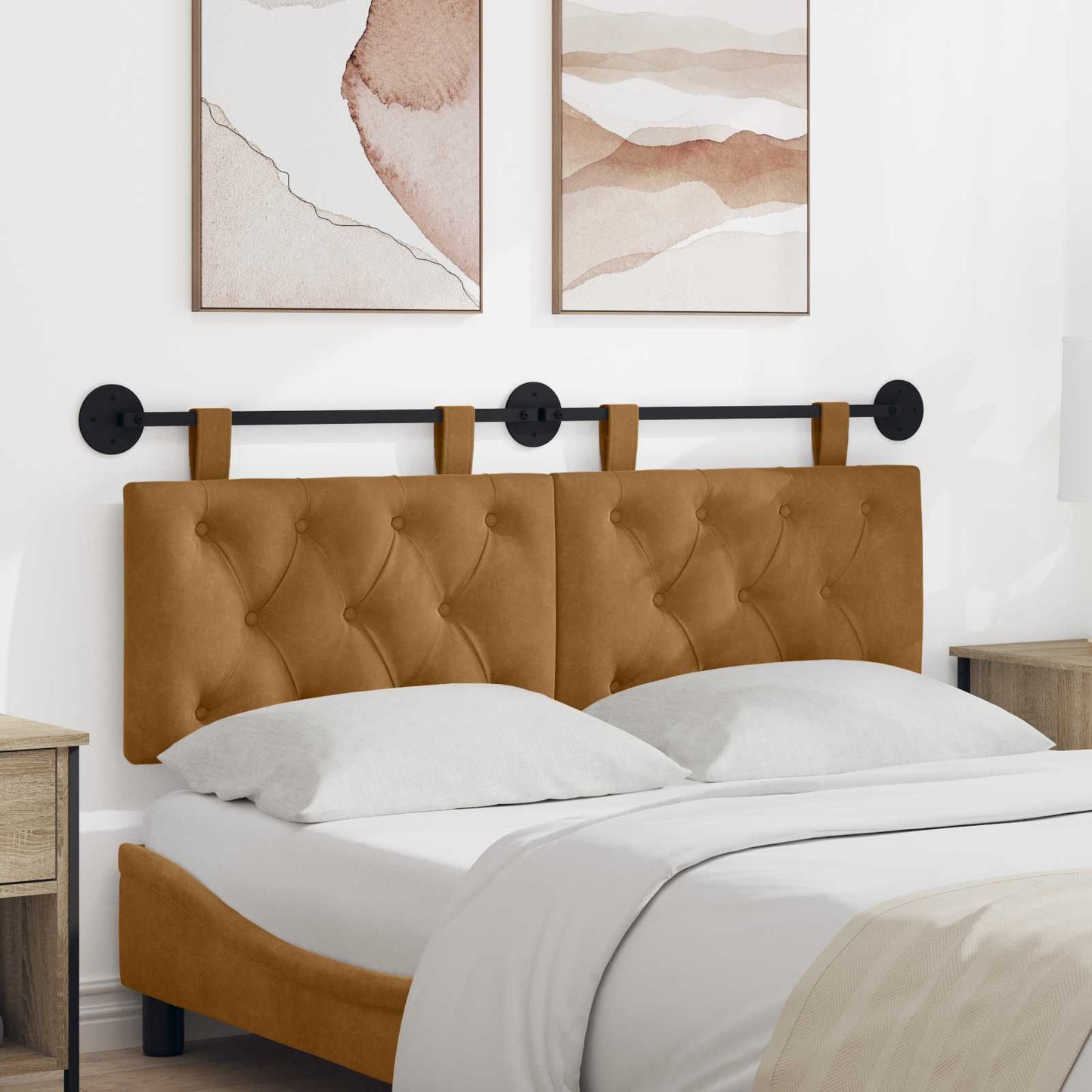 Testata appesa Marrone 150 x 55 x 7 cm Velluto