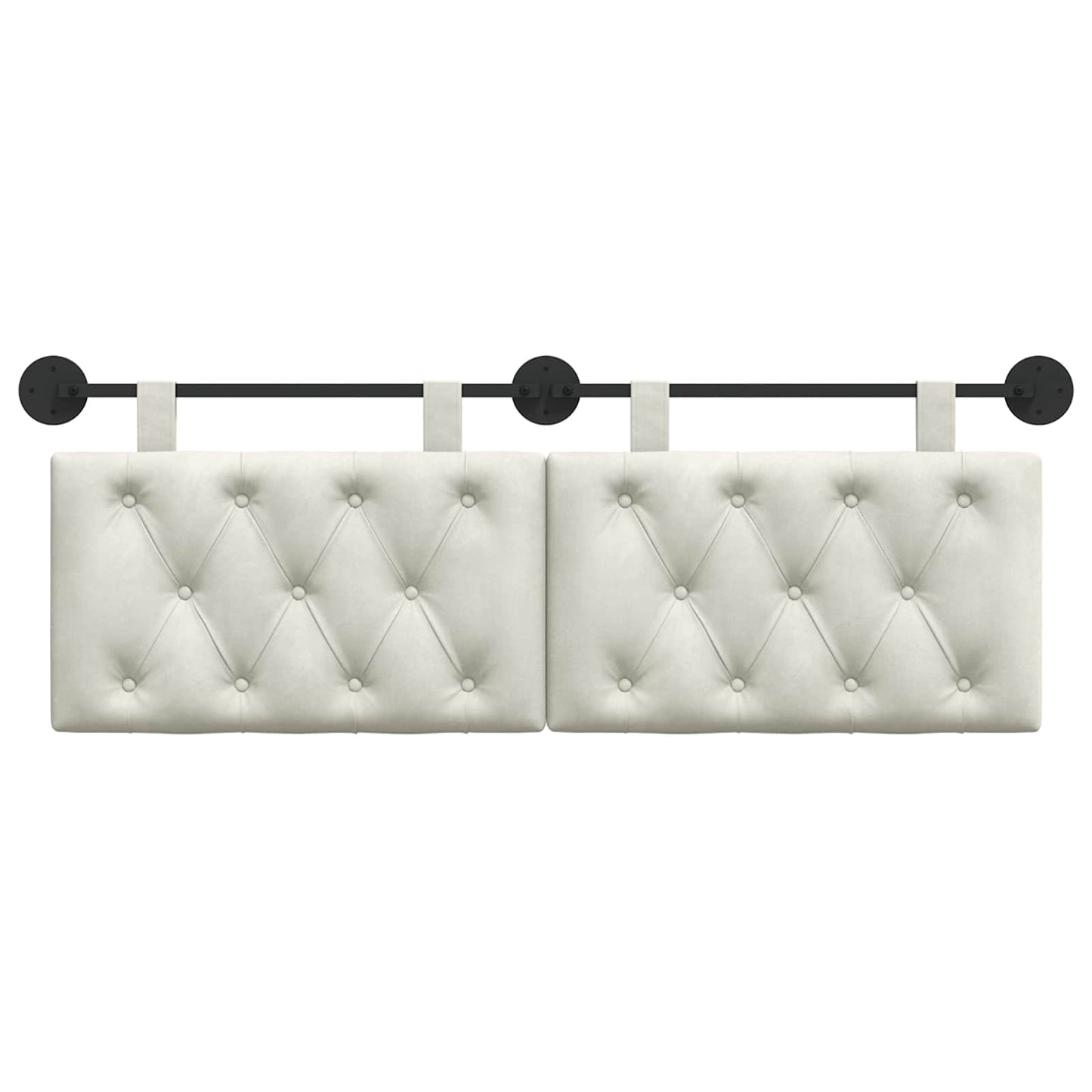 Testata appesa Montaggio a parete Crema 150 x 55 x 7 cm Velluto