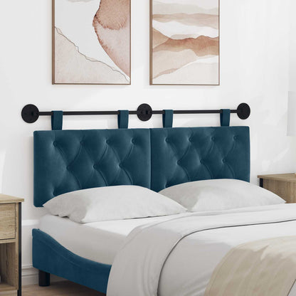 Testata appesa Montaggio a parete Blu 150 x 55 x 7 cm Velluto