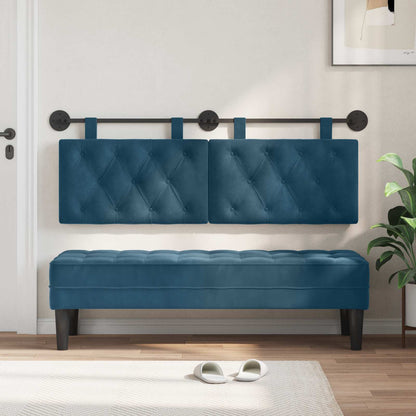 Testata appesa Montaggio a parete Blu 150 x 55 x 7 cm Velluto