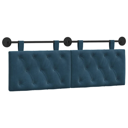 Testata appesa Montaggio a parete Blu 150 x 55 x 7 cm Velluto