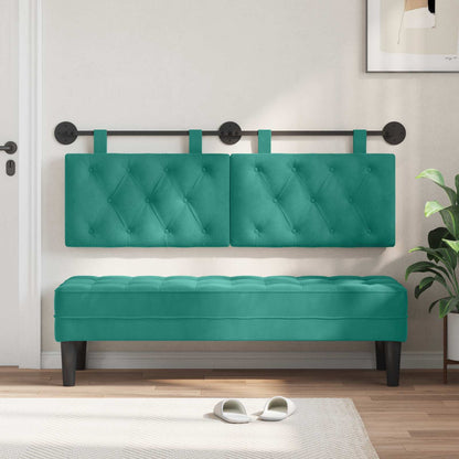 Testata appesa Turchese 150 x 55 x 7 cm Velluto
