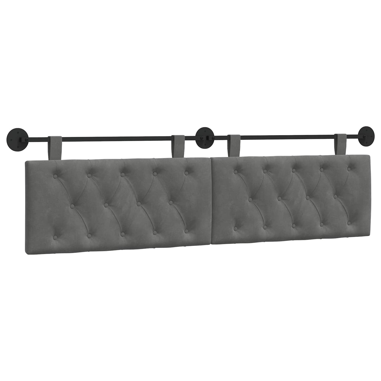 Testata appesa Grigio scuro 170 x 55 x 7 cm Velluto