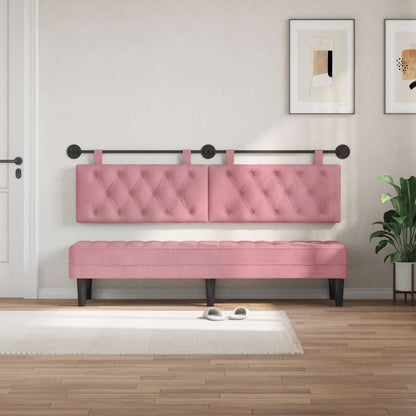 Testata appesa Montaggio a parete Rosa 170 x 55 x 7 cm Velluto