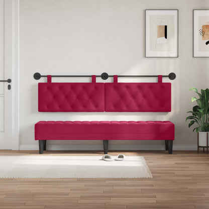 Testata appesa Rosso Vino 170 x 55 x 7 cm Velluto