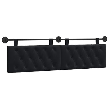 Testata appesa Montaggio a parete Nero 170 x 55 x 7 cm Velluto