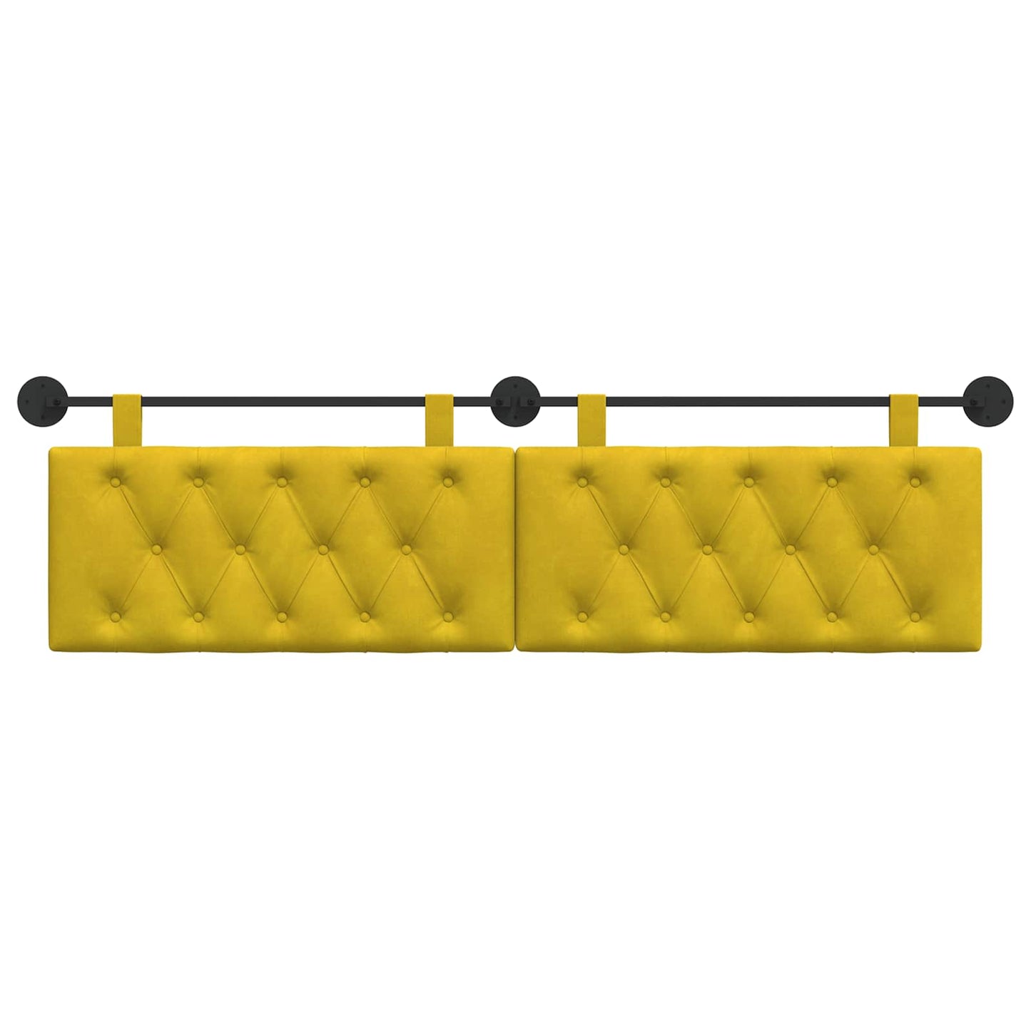 Testata appesa Giallo 170 x 55 x 7 cm Velluto