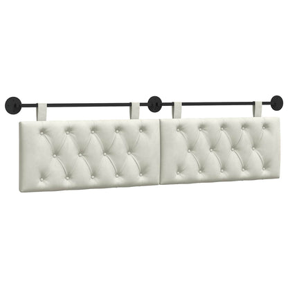 Testata appesa Montaggio a parete Crema 170 x 55 x 7 cm Velluto