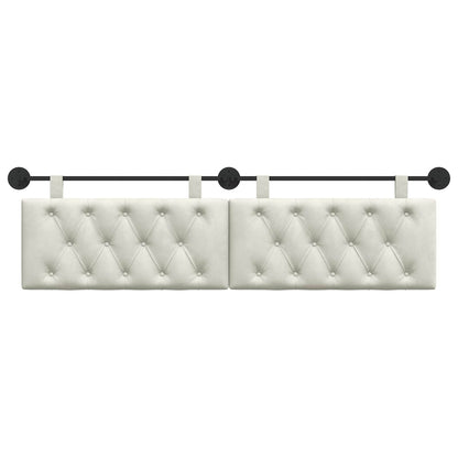 Testata appesa Montaggio a parete Crema 170 x 55 x 7 cm Velluto