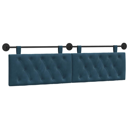 Testata appesa Montaggio a parete Blu 170 x 55 x 7 cm Velluto