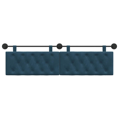 Testata appesa Montaggio a parete Blu 170 x 55 x 7 cm Velluto