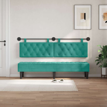 Testata appesa Turchese 170 x 55 x 7 cm Velluto