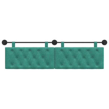 Testata appesa Turchese 170 x 55 x 7 cm Velluto