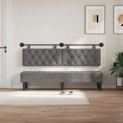 Testata appesa Grigio scuro 190 x 55 x 7 cm Velluto