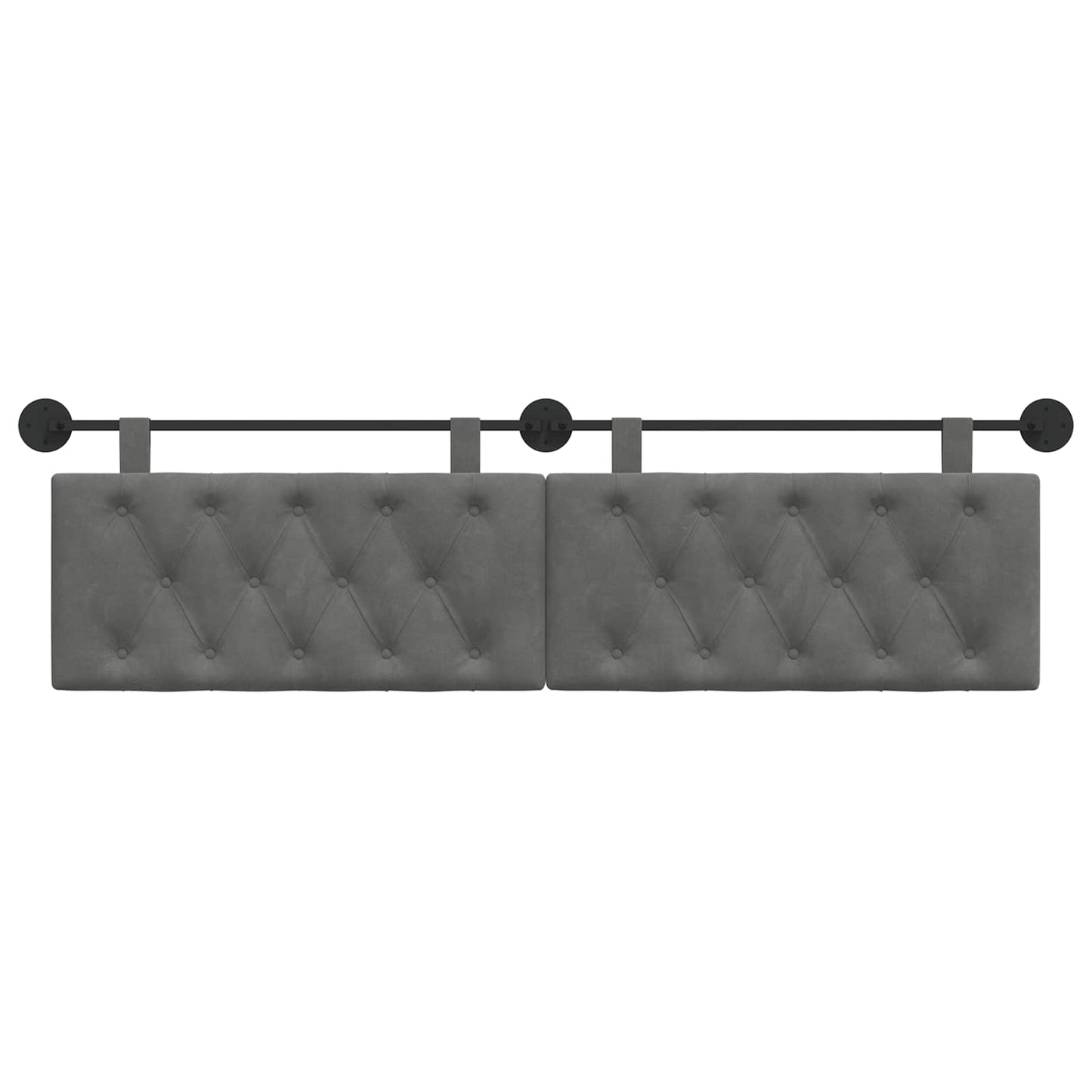 Testata appesa Grigio scuro 190 x 55 x 7 cm Velluto