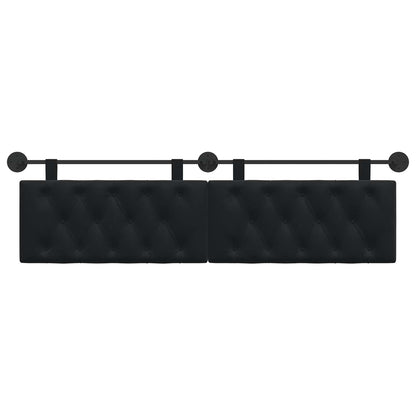 Testata appesa Montaggio a parete Nero 190 x 55 x 7 cm Velluto