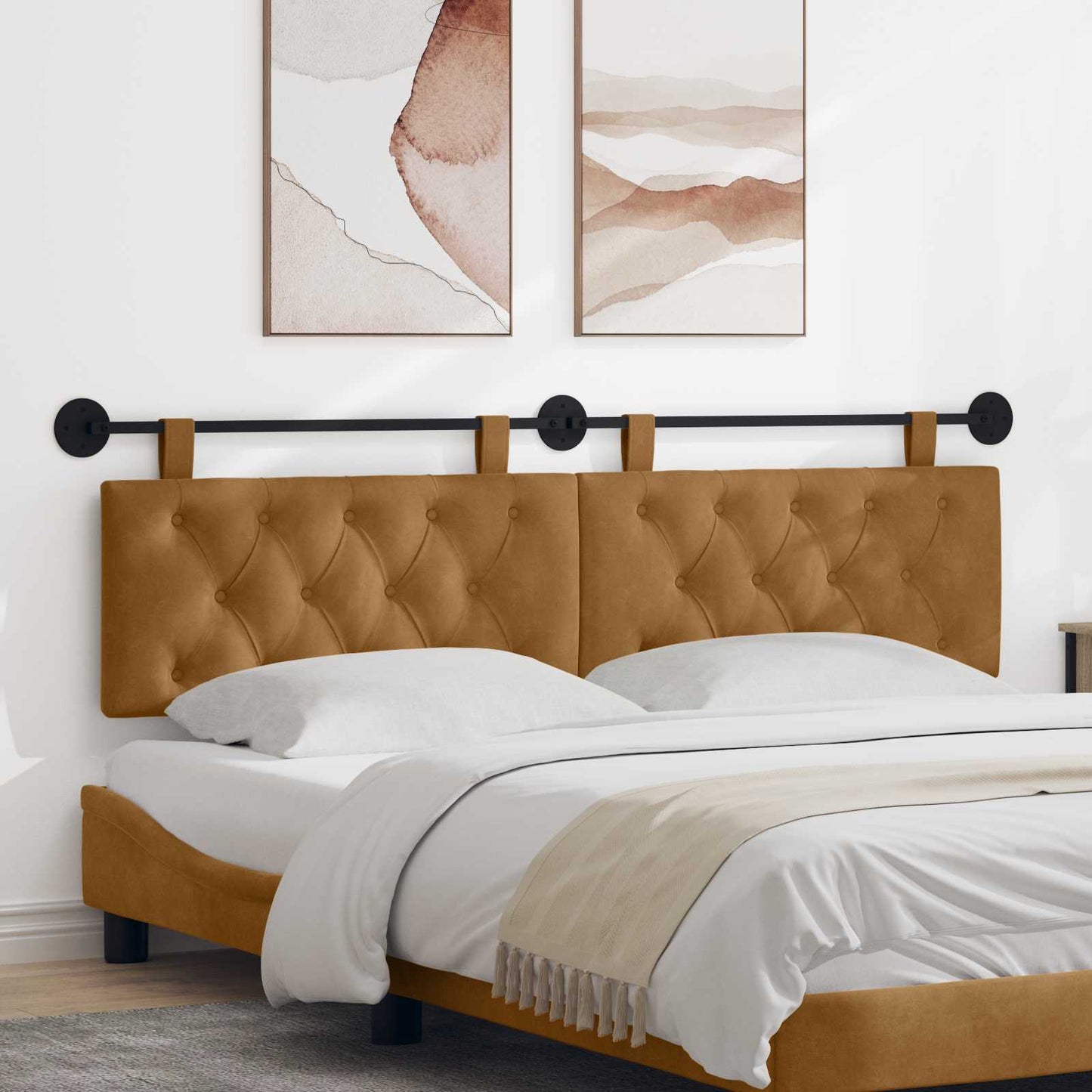 Testata appesa Marrone 190 x 55 x 7 cm Velluto