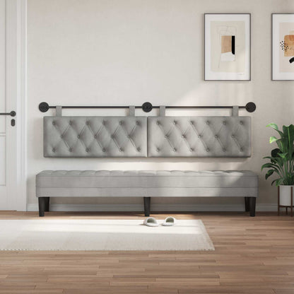 Testata appesa Grigio chiaro 210 x 55 x 7 cm Velluto