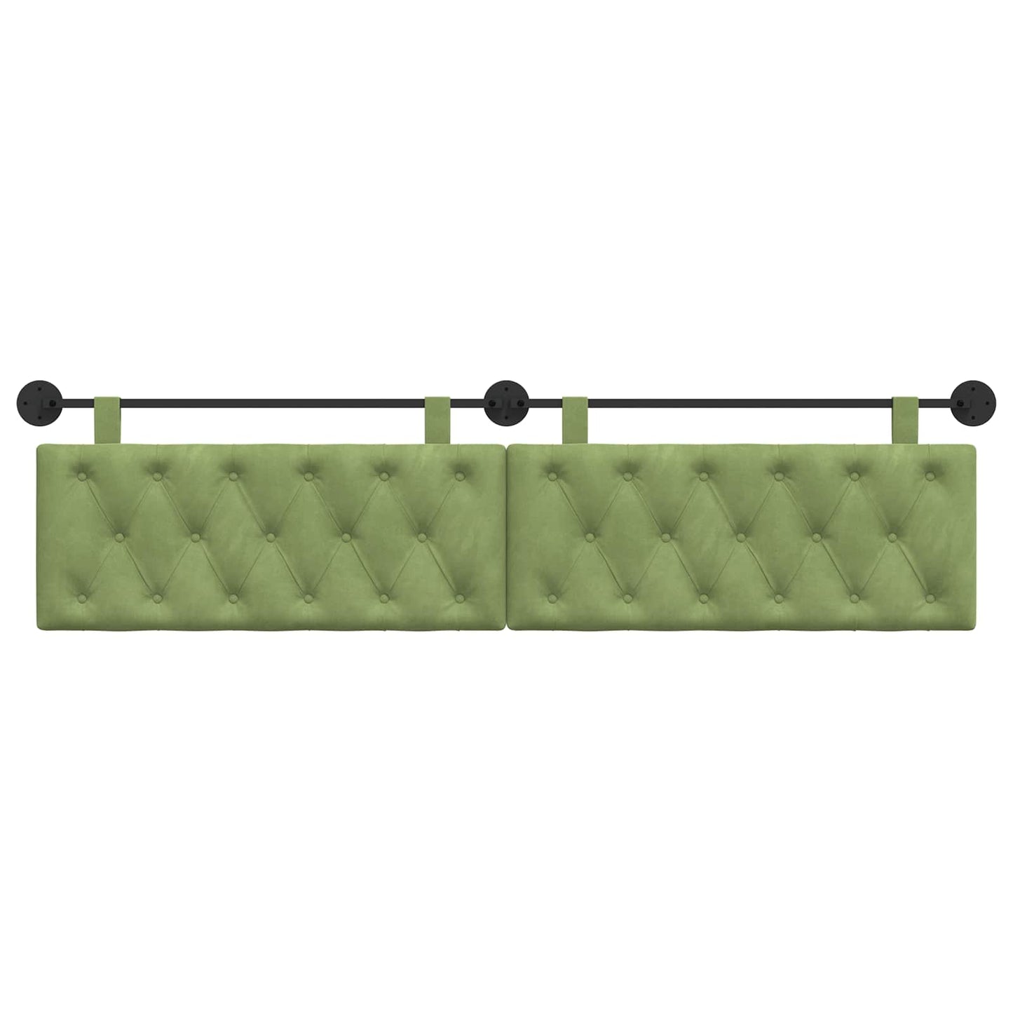 Testata appesa Verde chiaro 210 x 55 x 7 cm Velluto