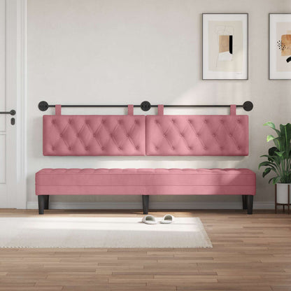 Testata appesa Montaggio a parete Rosa 210 x 55 x 7 cm Velluto