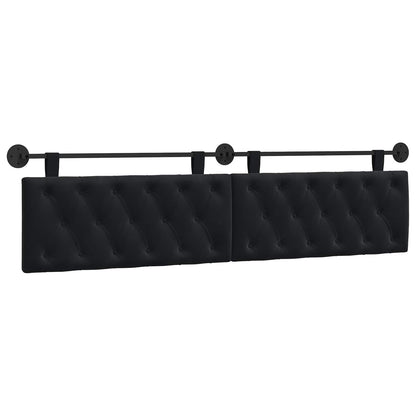 Testata appesa Montaggio a parete Nero 210 x 55 x 7 cm Velluto