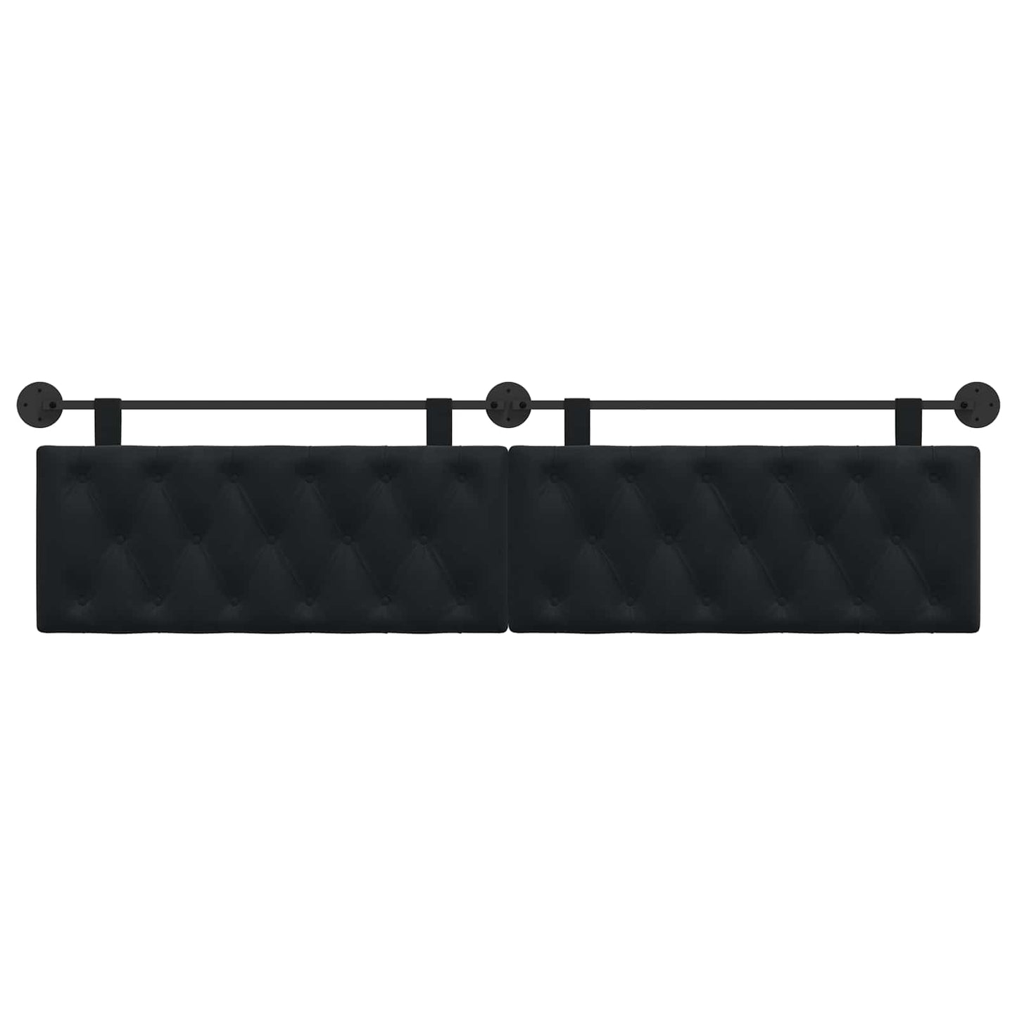 Testata appesa Montaggio a parete Nero 210 x 55 x 7 cm Velluto
