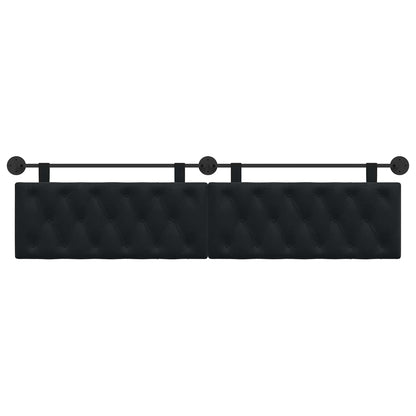 Testata appesa Montaggio a parete Nero 210 x 55 x 7 cm Velluto