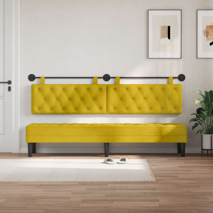 Testata appesa Giallo 210 x 55 x 7 cm Velluto