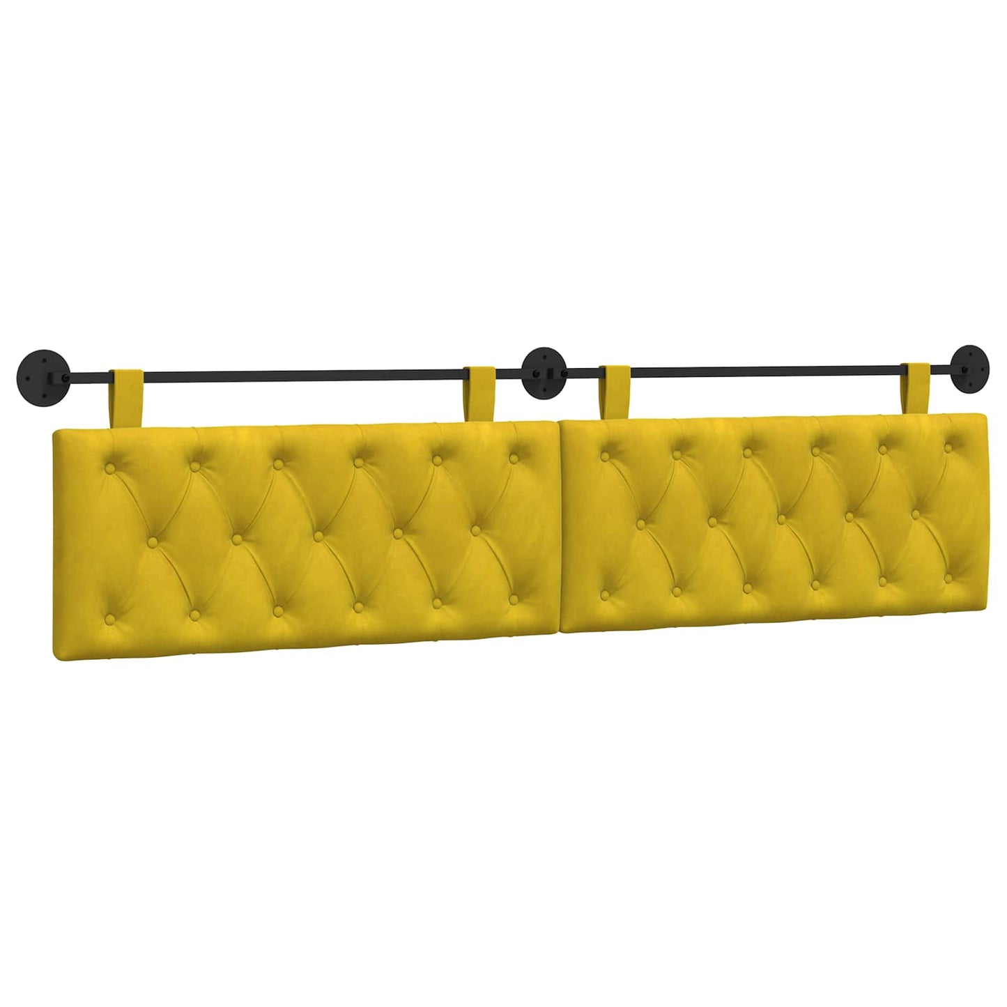 Testata appesa Giallo 210 x 55 x 7 cm Velluto