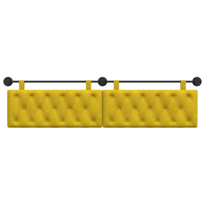 Testata appesa Giallo 210 x 55 x 7 cm Velluto