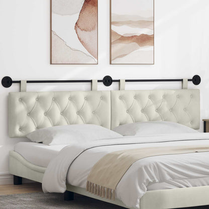 Testata appesa Montaggio a parete Crema 210 x 55 x 7 cm Velluto