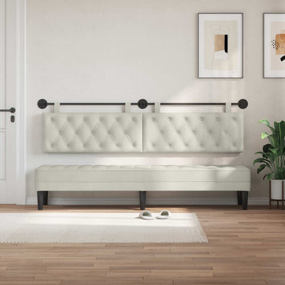 Testata appesa Montaggio a parete Crema 210 x 55 x 7 cm Velluto