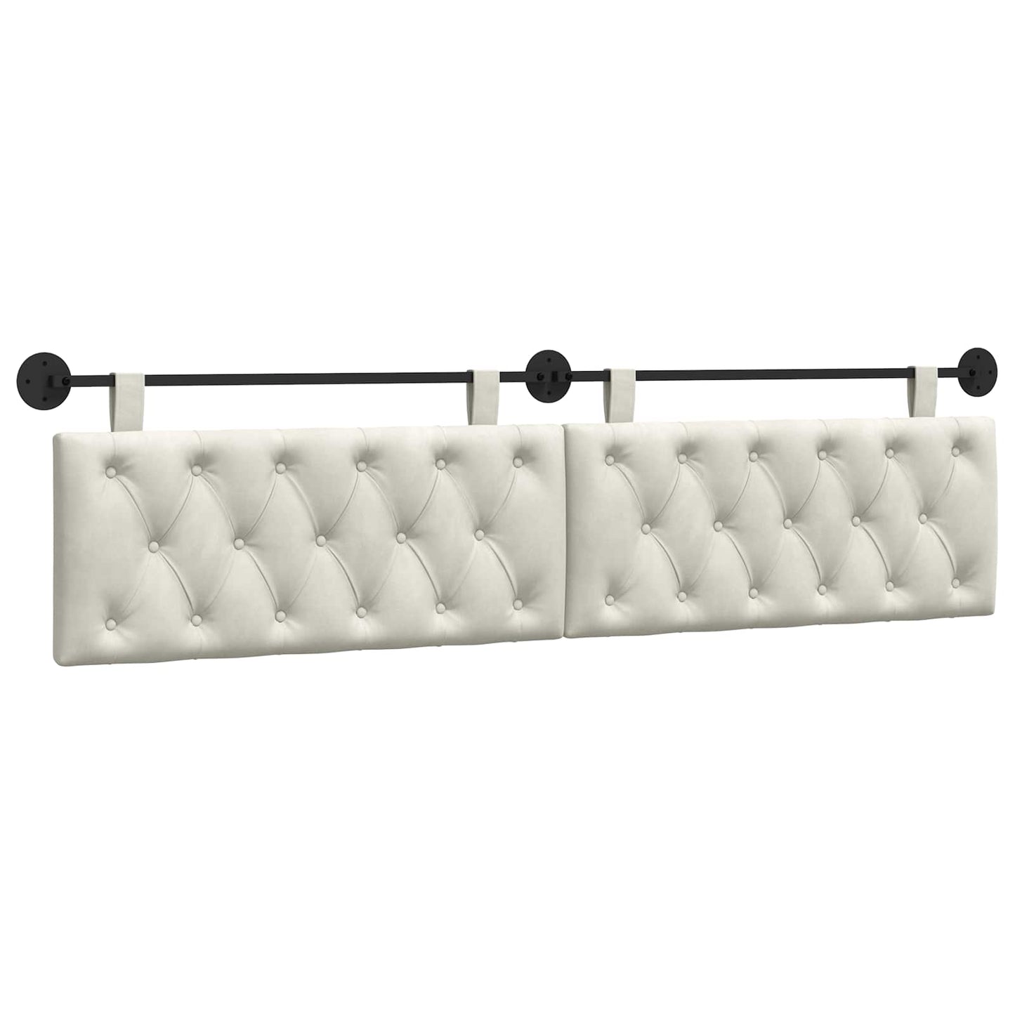 Testata appesa Montaggio a parete Crema 210 x 55 x 7 cm Velluto