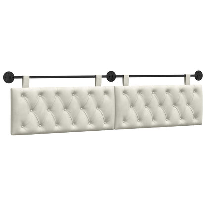 Testata appesa Montaggio a parete Crema 210 x 55 x 7 cm Velluto