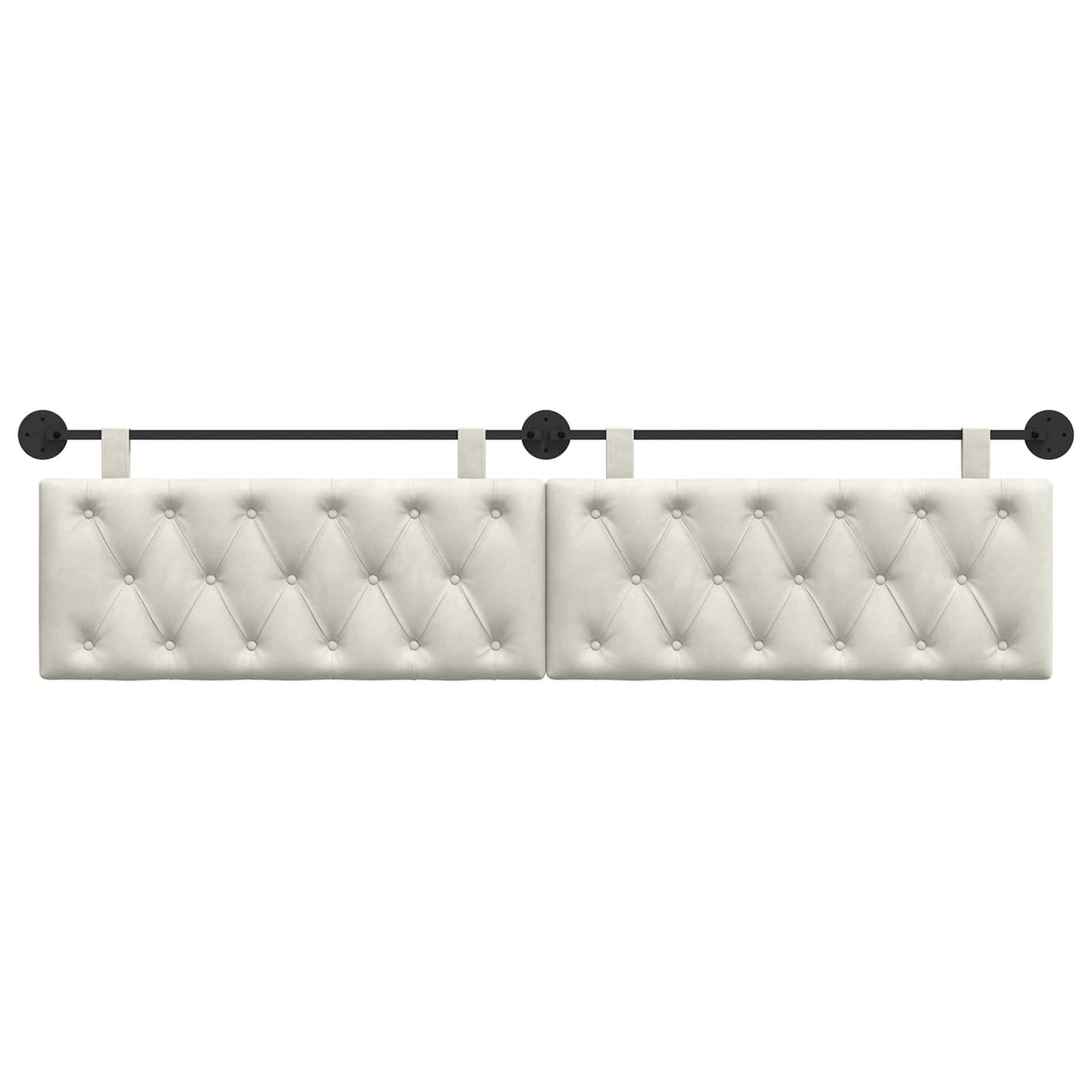 Testata appesa Montaggio a parete Crema 210 x 55 x 7 cm Velluto