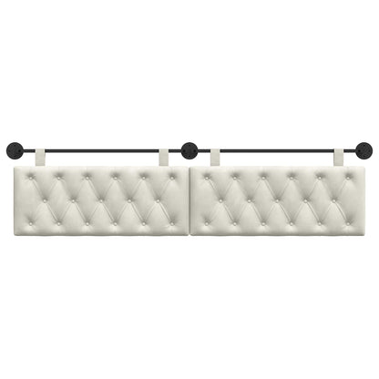 Testata appesa Montaggio a parete Crema 210 x 55 x 7 cm Velluto
