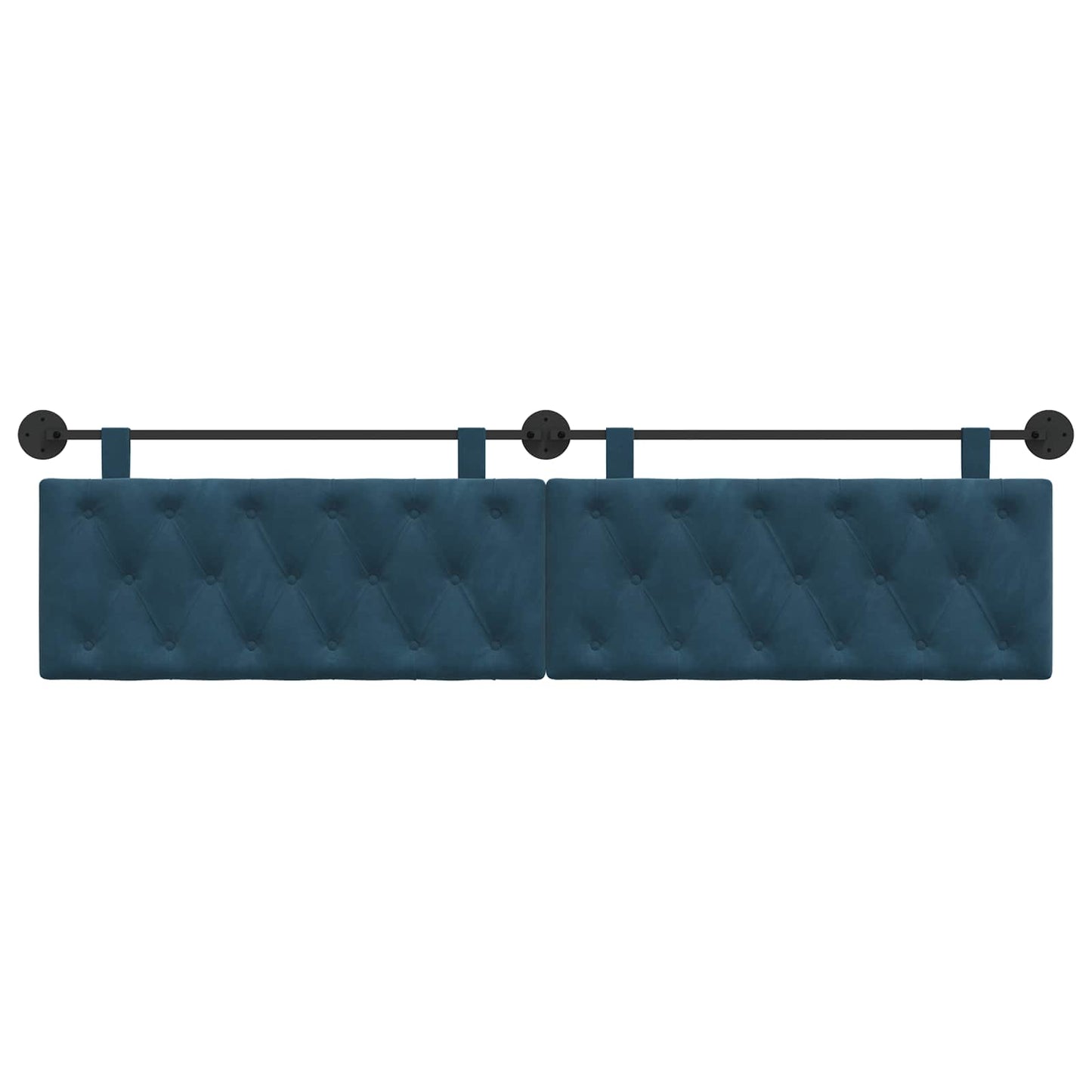 Testata appesa Montaggio a parete Blu 210 x 55 x 7 cm Velluto