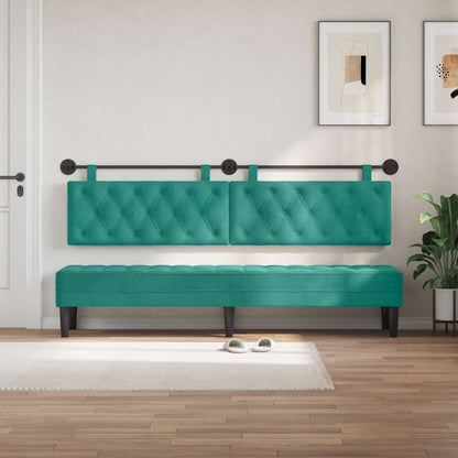 Testata appesa Turchese 210 x 55 x 7 cm Velluto